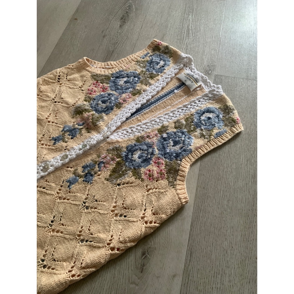 Marisa Christina classics y2k‎ boho cottagecore floral vest cardigan S granny - Picture 6 of 7